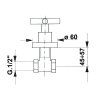 406885 sapho axia podomietkovy ventil tepla chrom 505h