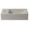 Sapho, chiuveta din beton CREST L cu priza, 40x22 cm, gresie alba, AR410