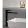 Sapho, baterie de lavoar de sine stătătoare DIMY înaltă fără priză, gura prelungită, negru mat, DM006BL