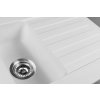 Sapho, Chiuveta incorporabila din granit cu suprafata de scurgere si tava, 96x48 cm, alb, GR1331