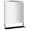 Sapho, oglinda ERUPTA cu raft si iluminare LED 80x80x12cm, negru mat, ERU335
