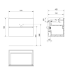 Sapho, Set de baie ODETTA 70, alb, KSET-055