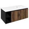 Sapho, dulap LOREA cu chiuveta 101x46x51,5cm (20+80 cm), dreapta, stejar collingwood/negru mat, LE080-1935-R-03