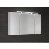 Sapho, galerie MIRRÓ cu iluminare LED, 120x70x16cm, 3x usi, alb, MC121-0030