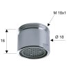 Sapho, Aerator filet exterior M18x1, crom