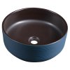 Sapho, chiuveta de blat ceramica PRIORI Ø 41 cm, albastru/maro, PI033