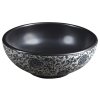 Sapho, chiuveta ceramica blat PRIORI Ø 41cm, neagra cu model albastru, PI034