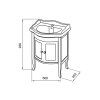 Sapho, dulap lavoar RETRO 60x80x45cm, alb antic, 1684