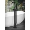 Sapho, baterie de baie RHAPSODY cu racord la pardoseală, înălțime 1077 mm, negru mat, R5018B