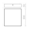 Sapho, plafoniera LED RISA 10W, 230V, 28x28cm, alb, LS030B