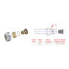 Sapho, Șurub de prindere pentru Alupex 16mm, crom, CP6020