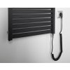 Sapho, element de încălzire electric TONDI-E, drept, 450x1330 mm, 500W, negru mat, DE476T