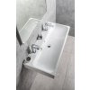 Sapho, chiuveta ceramica TORIDI 101x46,5 cm, 2 orificii pentru baterie, alb, TU0222