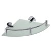 Sapho, X-ROUND E poliță de colț din sticlă cu bară transversală 250x70x250mm, crom, XR605