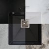 Chiuveta Quality Argon 50, chiuveta granit bucatarie 420x420x225 mm + sifon crom, pete negre-Brocart, SKQ-ARG.B.1KBO.50.X