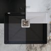Chiuveta Quality Argon 60, chiuveta de bucatarie granit 550x420x225 mm + sifon crom, negru, SKQ-ARG.C.1KBO.60.X