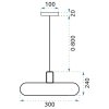 Toollight - Lampă suspendată din sticlă APP668-1CP, sticlă de lapte, alb-aurie, OSW-04662