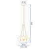 Toollight - Lampă suspendată 3xE27 din sticlă de lapte APP688-3CP, alb-aurie, OSW-05366