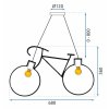 Toollight, lampă suspendată pentru bicicletă APP216-2CP, neagră, OSW-00352