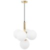 Toollight, lampă suspendată cu bile albe 5xE27 APP1574-5CP, alb-aurie, OSW-00360