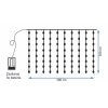 Tutumi, perdea luminoasă LED 300 diode 3x3m 311334, alb cald, CHR-06320