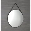 Sapho, oglindă rotundă ORBITER cu iluminare LED, curea din piele, ø 70cm, negru mat, ORL070