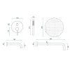Rea Lungo, set de duș ascuns cu duș de cadă + cutie, cupru mat, REA-P7998