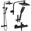 Rea Tom, set de duș cu robinet termostatic, negru mat, REA-P7101