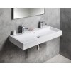 Sapho, lavoar ORINOKO, marmura, 100x42 cm, 2 gauri pentru baterii, alb, OR101