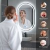 Erga Lyra, oglinda LED ovala 60x90cm, 3 culori de lumina, iluminare fata si spate, placa de incalzire anti-aburire, ERG-V01-Lyra-6090-CL