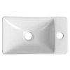 Sapho, Chiuvetă ceramică MICĂ 38x22cm, orificiu pentru robinet în dreapta, alb, MGT3822