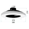 Toollight, plafoniera LED cu ventilator APP1552-C, alb-negru, OSW-05181