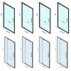 Rea Rapid Swing, cabină de duș de colț 100 (uşă) x 80 (perete), sticlă transparentă de 6 mm, profil negru, KPL-009928