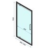 Rea Rapid Swing, cabină de duș de colț 100 (uşă) x 90 (perete), sticlă transparentă de 6 mm, profil negru, KPL-009929