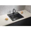 Sapho, Chiuveta mono incorporata granit, 53x50cm, negru, GR1034