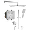 Sapho, set de duș SMART SELECT cu robinet termostatic, 2 ieșiri, suport de duș glisant, crom, RP042-02