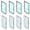 Rea Rapid Swing, cabină de duș cu 3 pereți 80 (uşă) x 100 (perete) x 195 cm, sticlă transparentă de 6 mm, profil negru, KPL-009951