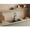 Kuchinox Milos, chiuveta granit cu 2 compartimente 860x500x215 mm + sifon, alb mat, LAV-SPM_6208