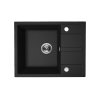 Kuchinox Viti, chiuveta granit cu 1 compartiment 560x440x175 mm + sifon, negru patat, LAV-SBX_713Y