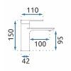 Rea Storm, baterie lavoar h-150, auriu mat, REA-B7960