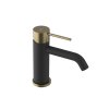 Sapho, Baterie de lavoar cu soclu ULTRAMIX fără scurgere, negru mat/auriu mat, UT002BG