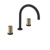 Sapho, baterie de lavoar ULTRATAP din trei piese, negru mat/auriu mat, UT017TBG