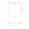 Erga Almac, cadă de duș SMC 90 x 90 x 3 cm, alb, ERG-GMA-AL-9090