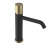 Sapho, baterie lavoar ULTRATAP pe piedestal, negru mat/aur mat, UT004TBG