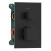 Sapho, baterie termostatica de dus LATUS, cutie, 2 prize, negru mat, 1102-32B