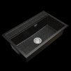 Gamma Advance, chiuvetă din granit cu 1 compartiment 805x505x210 mm, negru cu puncte aurii, GMA-ZLE000115