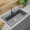 Gamma Advance, chiuvetă granit cu 1 compartiment 805x505x210 mm, gri, GMA-ZLE000119