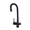 Gamma Flex, baterie de chiuvetă cu trei căi cu braț flexibil cu racord pentru filtru de apă, negru mat, GMA-BFXF-BK
