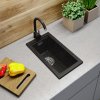 Gamma Decor 2850, chiuvetă granit cu 1 compartiment 280x500x207 mm, negru cu puncte aurii, GMA-ZLE000177