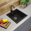 Gamma Decor 4850, chiuvetă granit cu 1 compartiment 480x500x215 mm, negru cu puncte aurii, GMA-ZLE000164